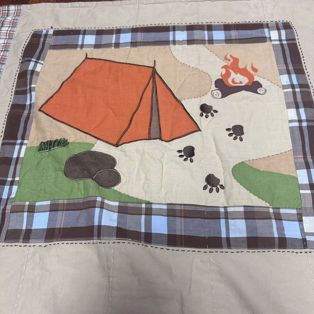 Woolrich Twin Quilt Sham Set Kids Big Bear Campground Camp Cabin Wilderness 2Pc